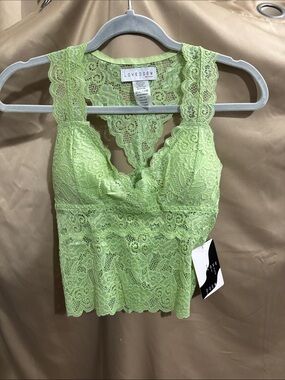 LovePoem Lime Green Lace Bralette Camisole